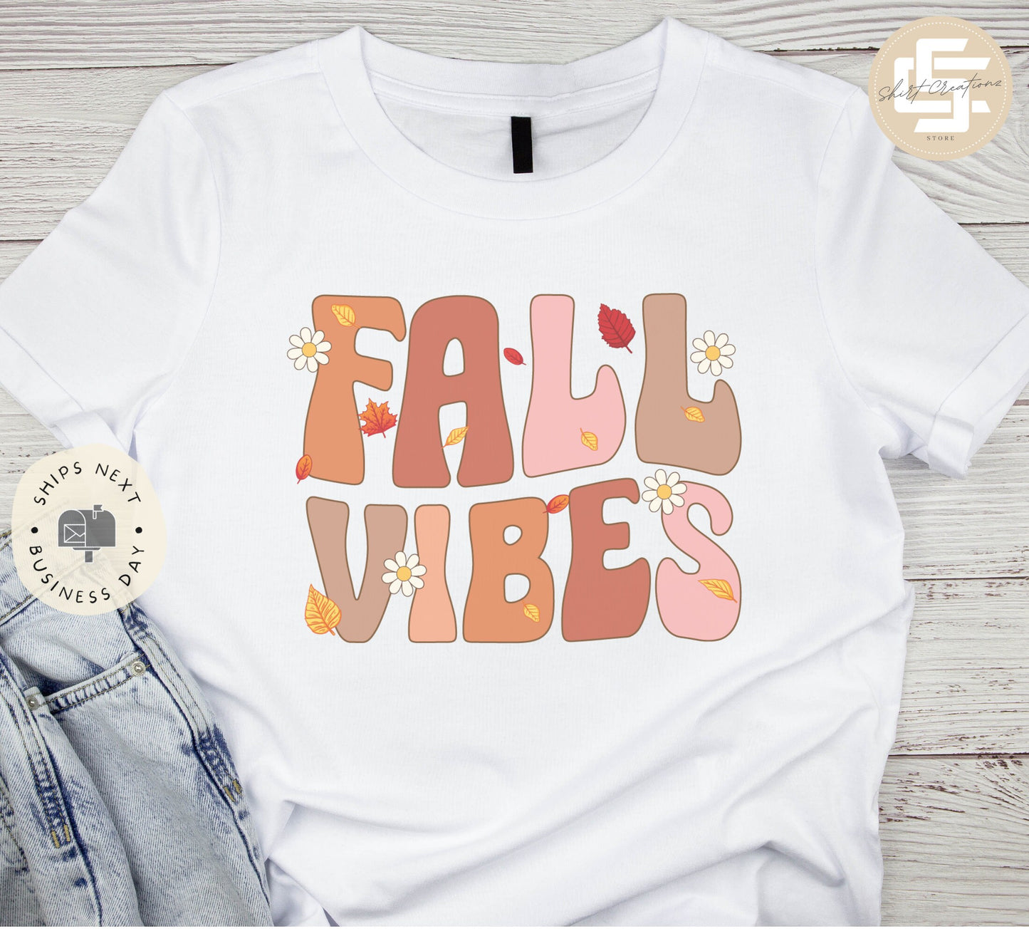 Fall vibes Shirt, Thanksgiving T-shirt, Fall season Tee, Autumn leaves T-shirt.
