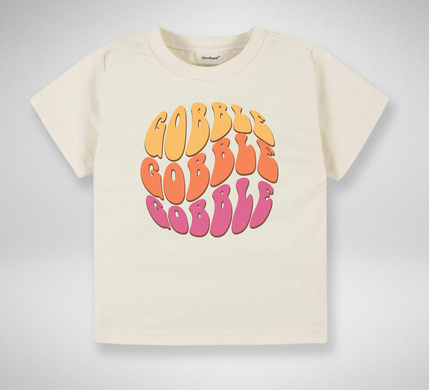 Gobble Gobble Toddler TShirt, Thanksgiving kids shirt, Turkey natural toddler Tee.