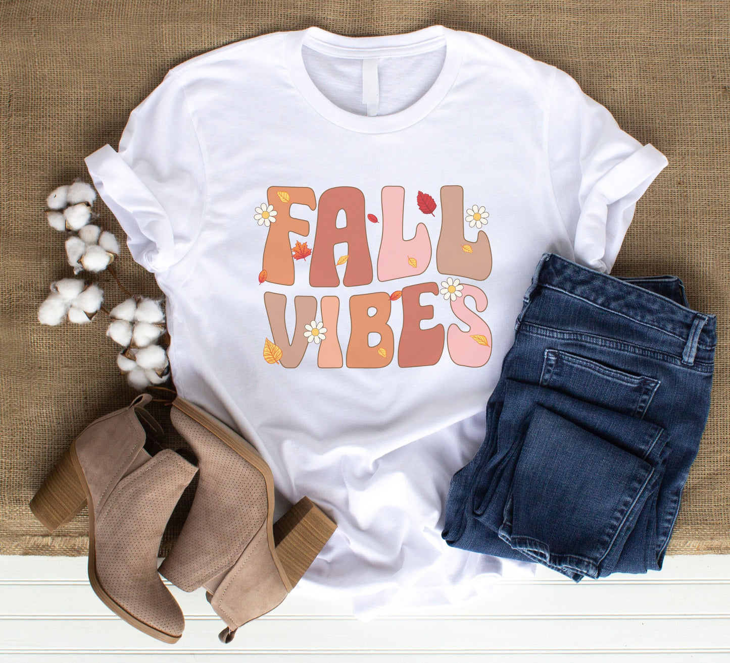 Fall vibes Shirt, Thanksgiving T-shirt, Fall season Tee, Autumn leaves T-shirt.