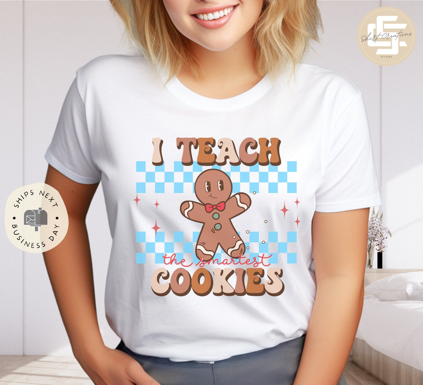 I teach the smartest cookies Christmas T-Shirt, Smart cookie shirt, Kindergarten shirt, Teacher shirt.
