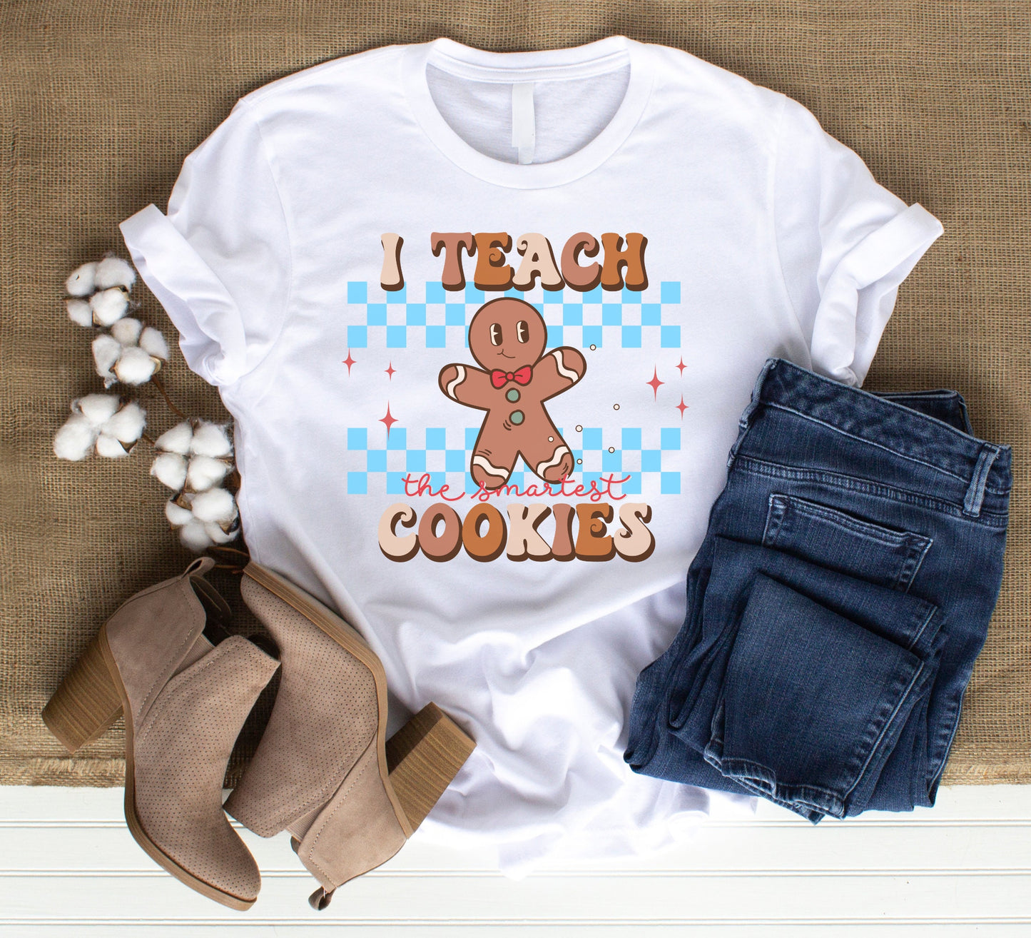 I teach the smartest cookies Christmas T-Shirt, Smart cookie shirt, Kindergarten shirt, Teacher shirt.