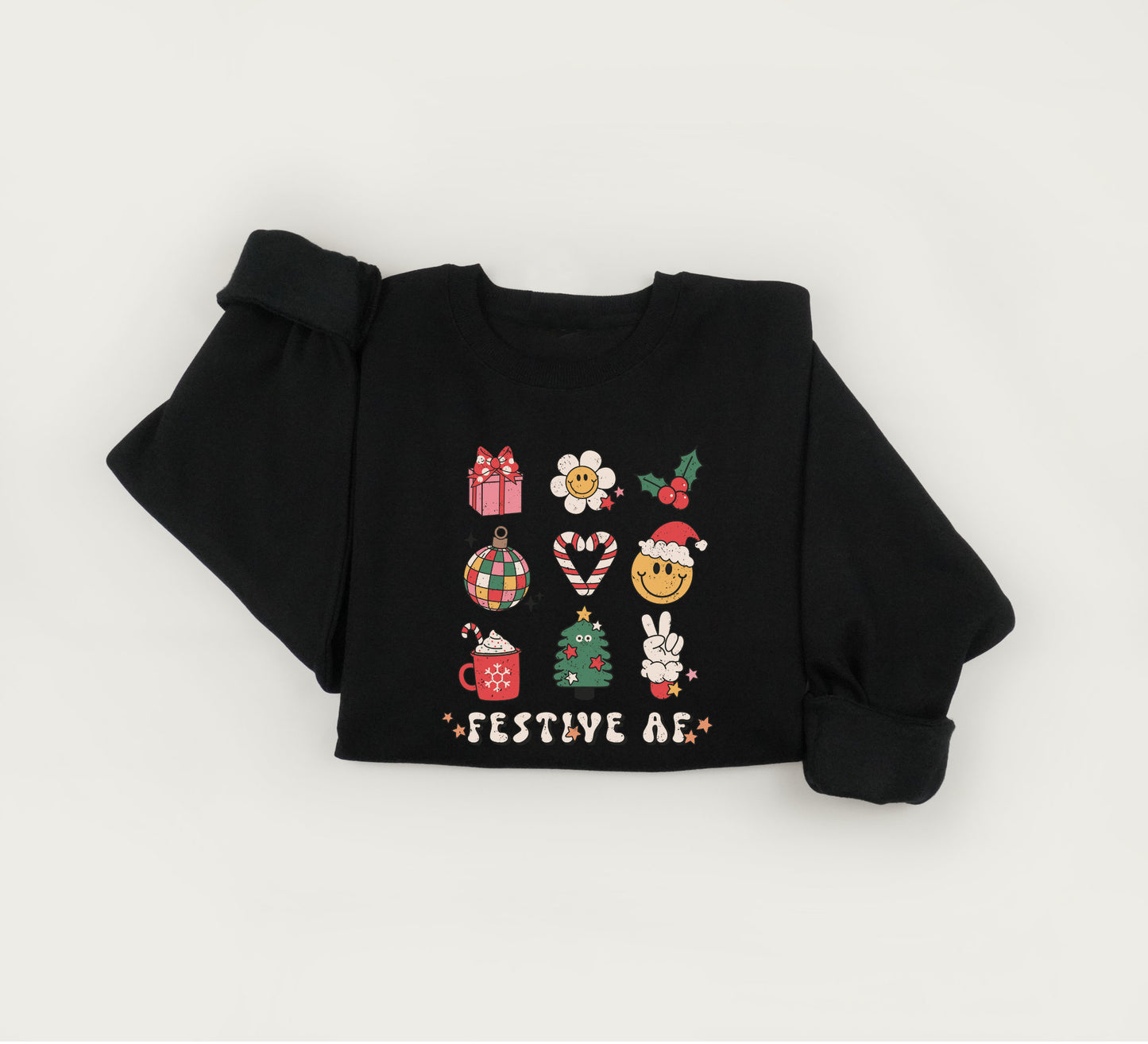 Festive af sweatshirt, Cute Christmas sweater, Thanksgiving crewneck sweatshirt, Xmas gift sweater.