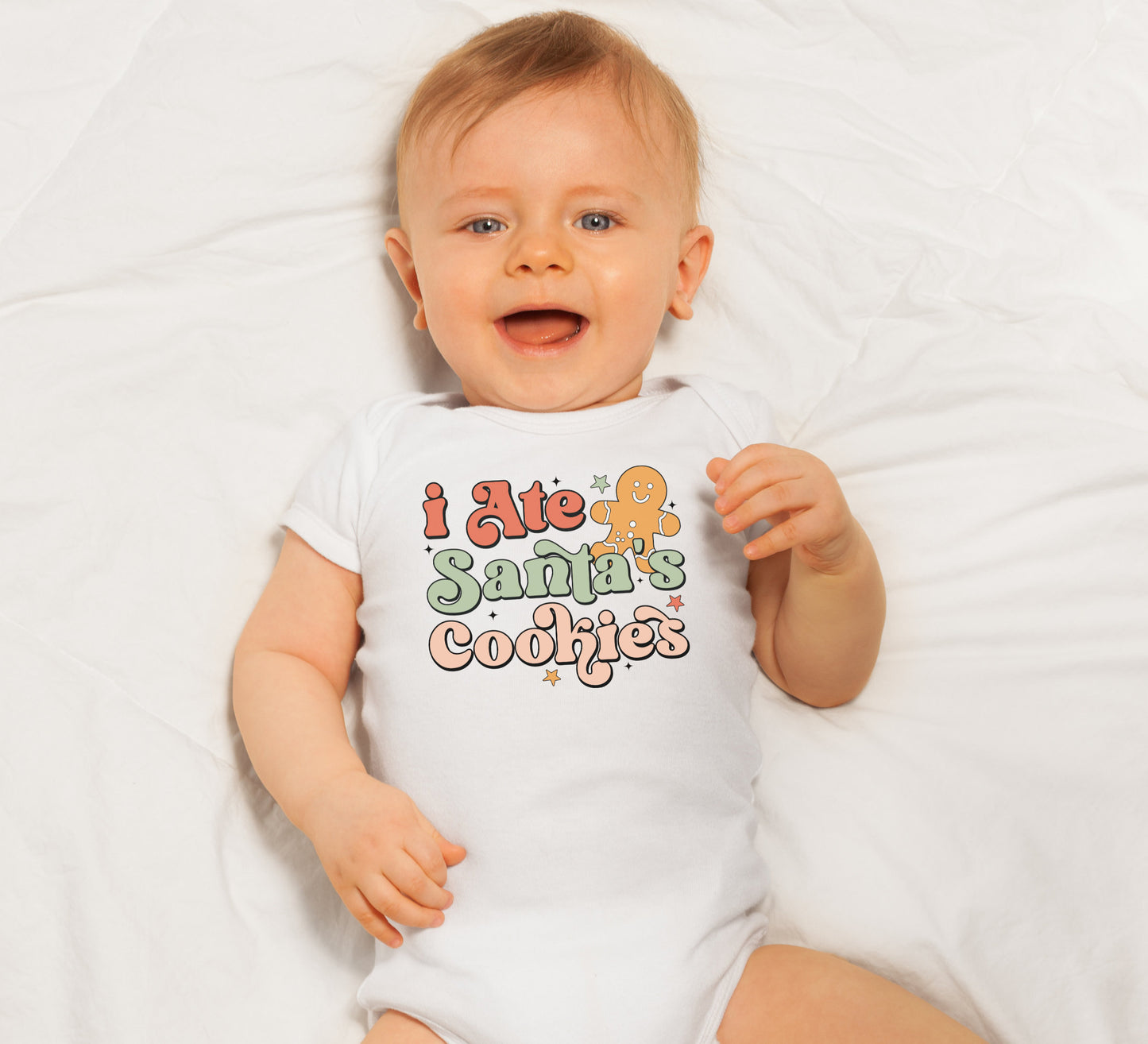 I ate Santa's cookies Baby Onesie®, Christmas baby Onesie®, baby announcement body suit. Christmas baby gift.