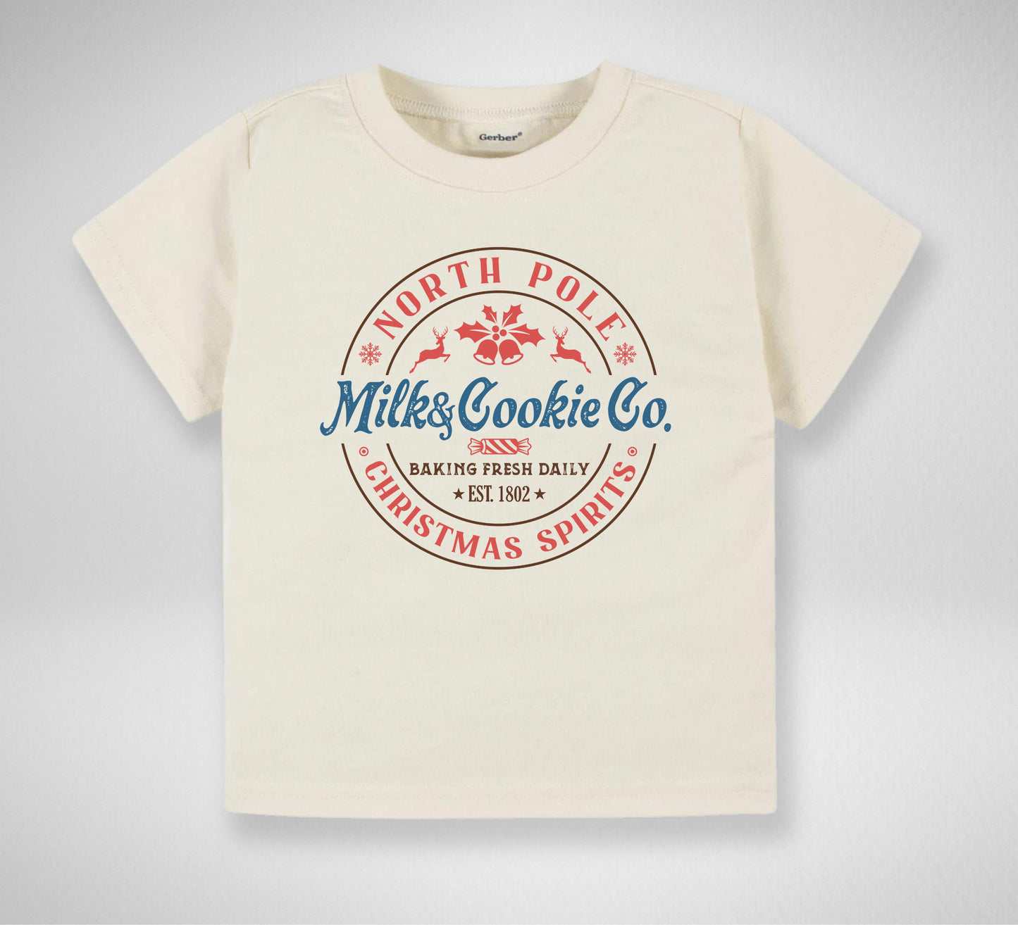 Milk and cookies co Toddler TShirt, Christmas kids shirt, north pole natural toddler Tee.