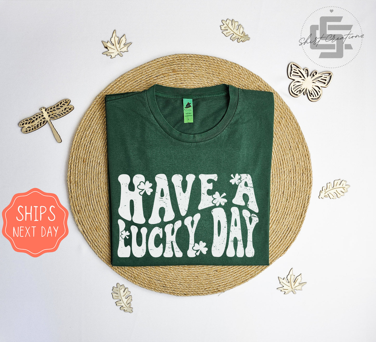 Have a lucky day Vintage T-Shirt, St. Patrick's day tee shirt, lucky St. Patricks T-shirt, green Vintage tee shirt.