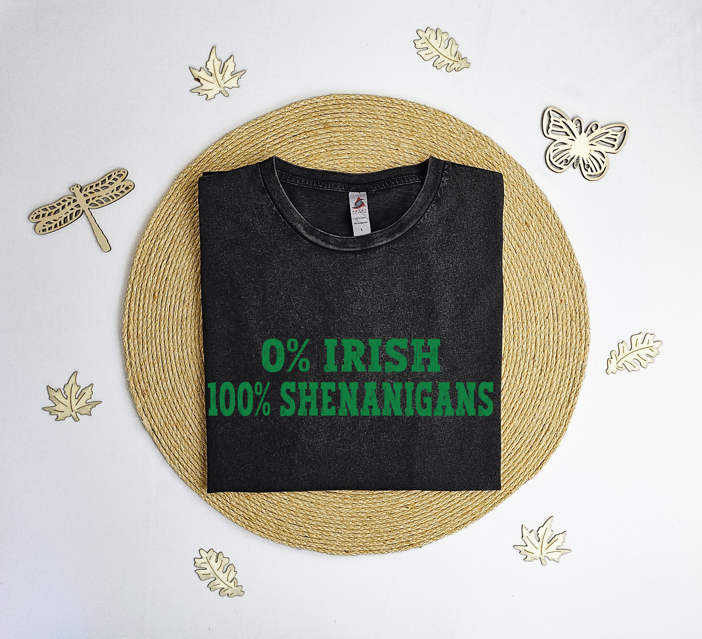 100% Shenanigans Vintage T-Shirt, St. Patrick's day tee shirt, lucky funny St. Patricks T-shirt, green Vintage tee shirt.