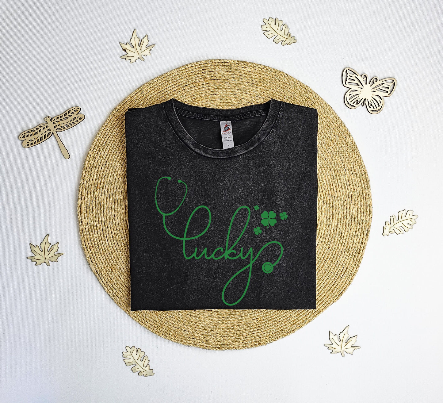 Lucky nurse Vintage T-Shirt, St. Patrick's nurse tee shirt, lucky St. Patrick's T-shirt, Green vintage tee shirt.