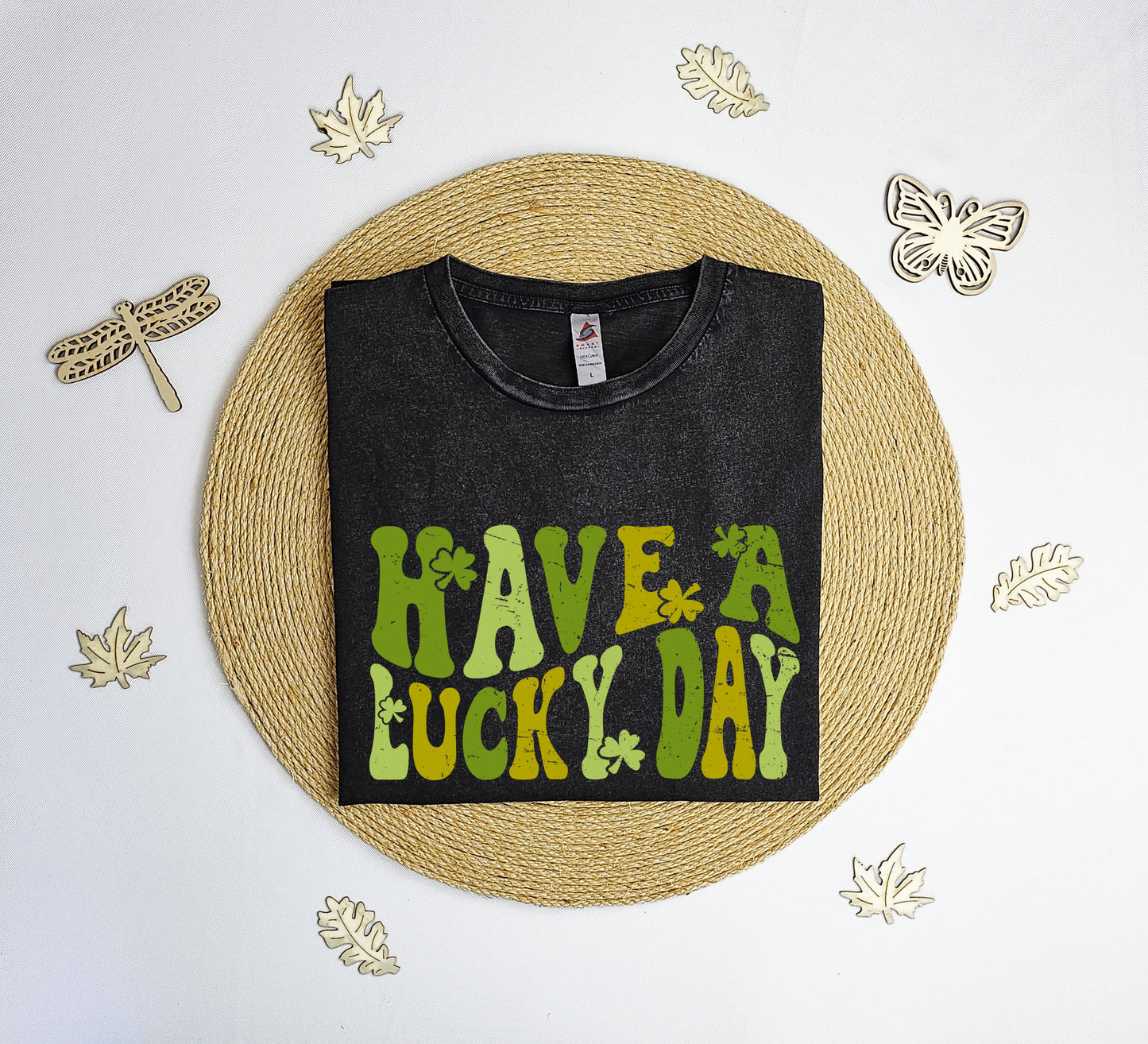 Have a lucky day Vintage T-Shirt, St. Patrick's day tee shirt, lucky St. Patricks T-shirt, green Vintage tee shirt.
