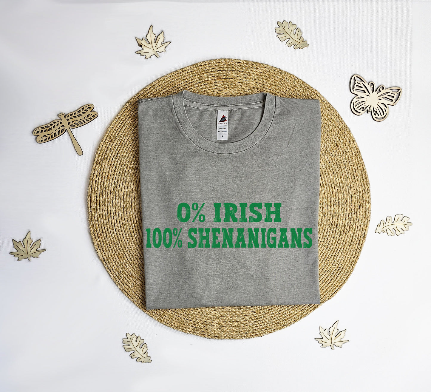 100% Shenanigans Vintage T-Shirt, St. Patrick's day tee shirt, lucky funny St. Patricks T-shirt, green Vintage tee shirt.