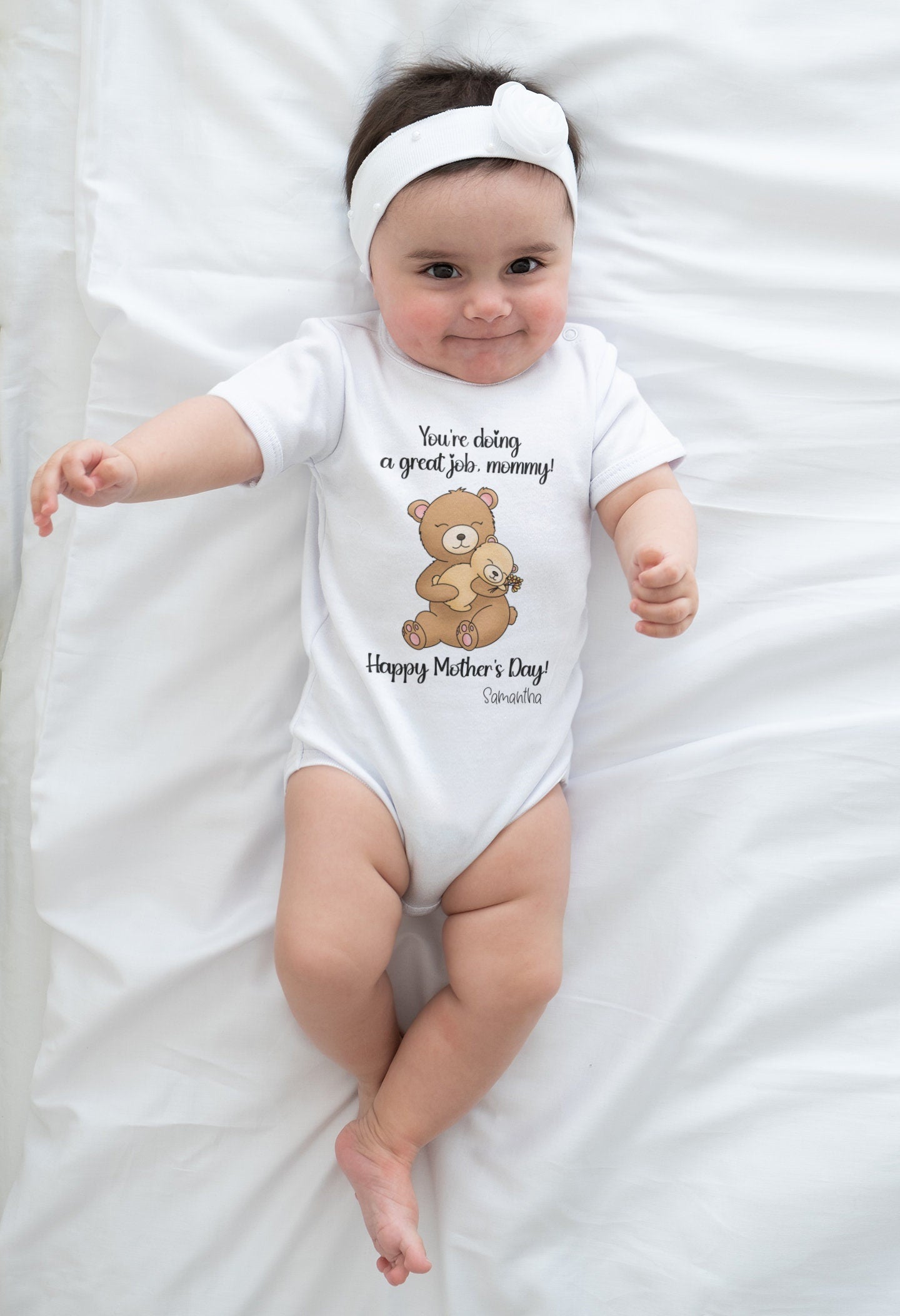 You're doing a great job mommy baby Onesie® Mother's day baby Onesie®, cute personalized name newborn body suit. newborn baby gift.