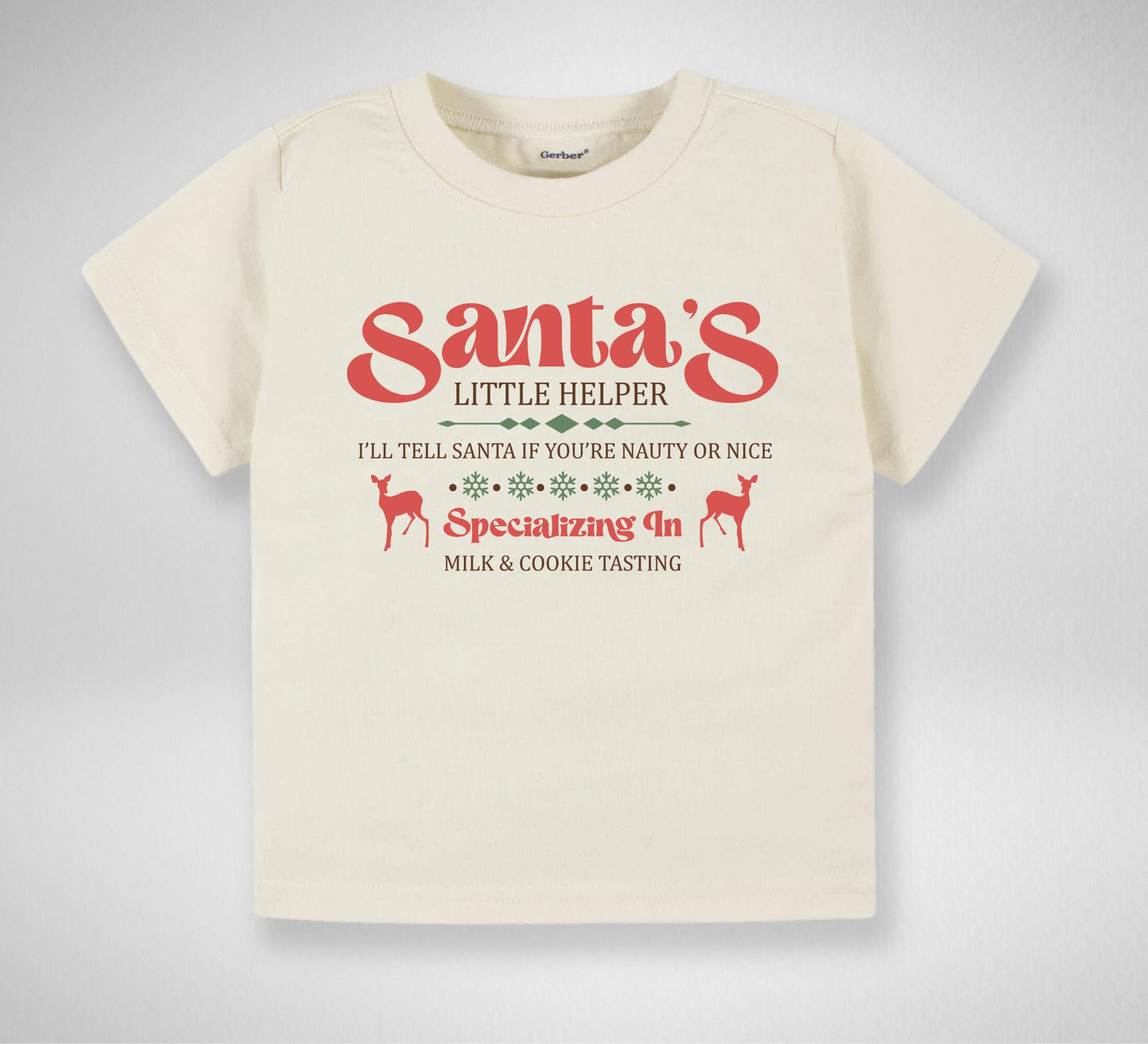 Santa's little helper Toddler TShirt, Christmas kids shirt, north pole natural toddler Tee.