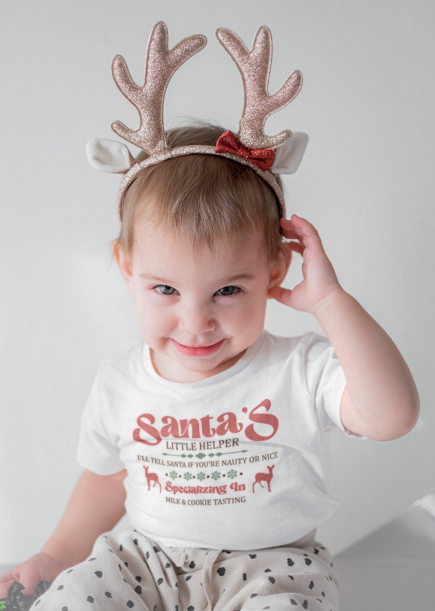 Santa's little helper Toddler TShirt, Christmas kids shirt, north pole natural toddler Tee.