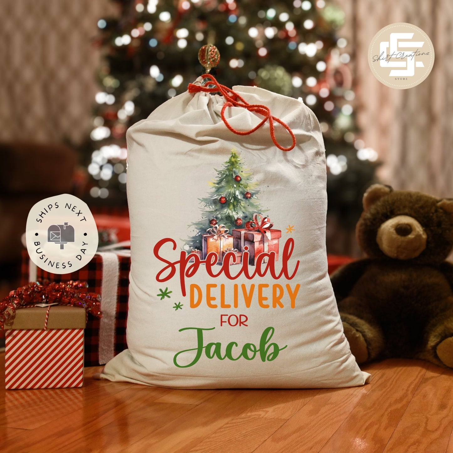 Personalized name Santa Sack, Christmas Bags with Name, Custom Christmas Santa Sack, Special Delivery Sack, Christmas Gift For Kid