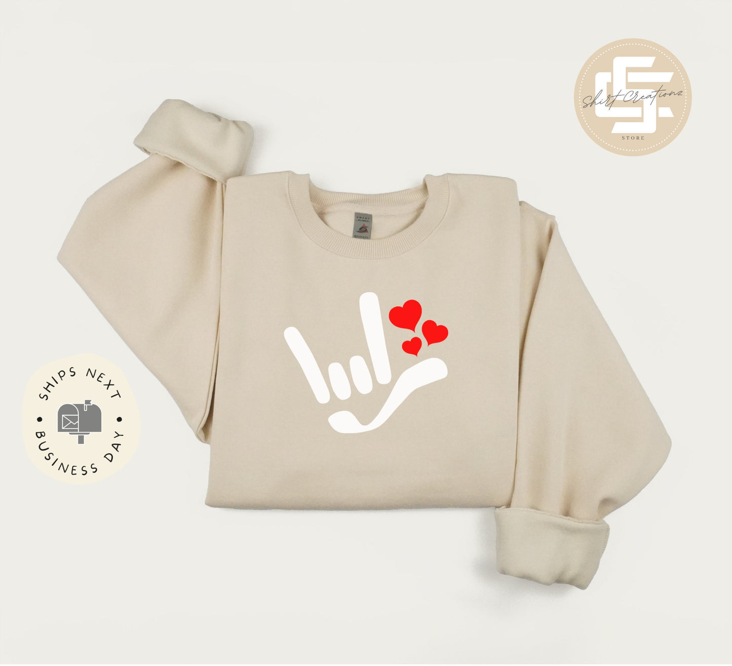 Sign language sweatshirt, Cute love sweater, asl crewneck sweatshirt, valentines gift sweater.