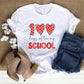 100 days of loving school T-Shirt, Teacher Heart shirt, galentines shirt, Valentine gift T-shirt.