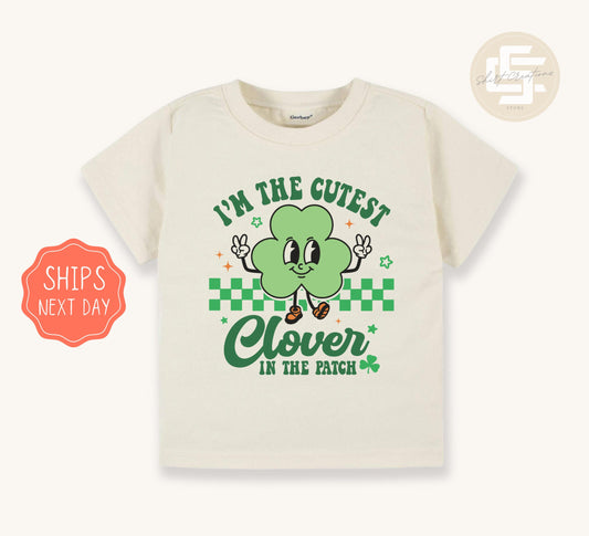 I'm the cutest clover Natural Toddler T-Shirt, St. Patrick's kids shirt, Lucky toddler gift shirt.