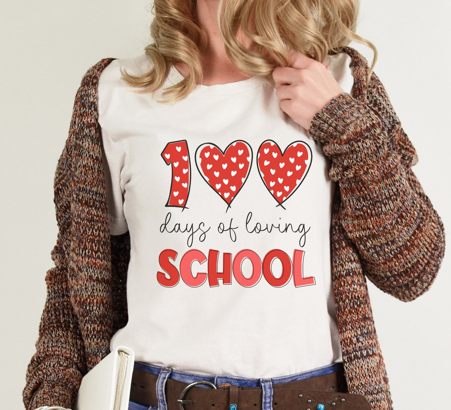 100 days of loving school T-Shirt, Teacher Heart shirt, galentines shirt, Valentine gift T-shirt.