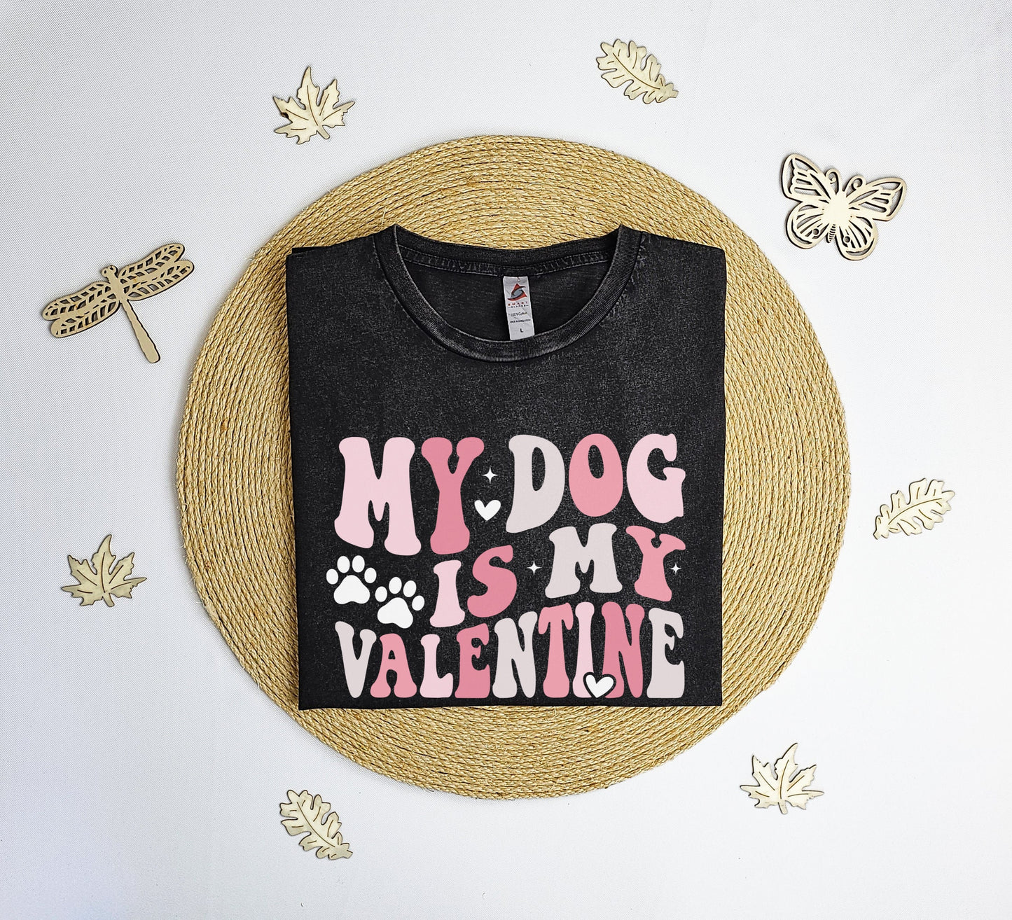 My dog is my Valentine Vintage T-Shirt, groovy Valentines day tee shirt, Galentines day shirt, girl friend gift T-shirt, Vintage tee shirt.