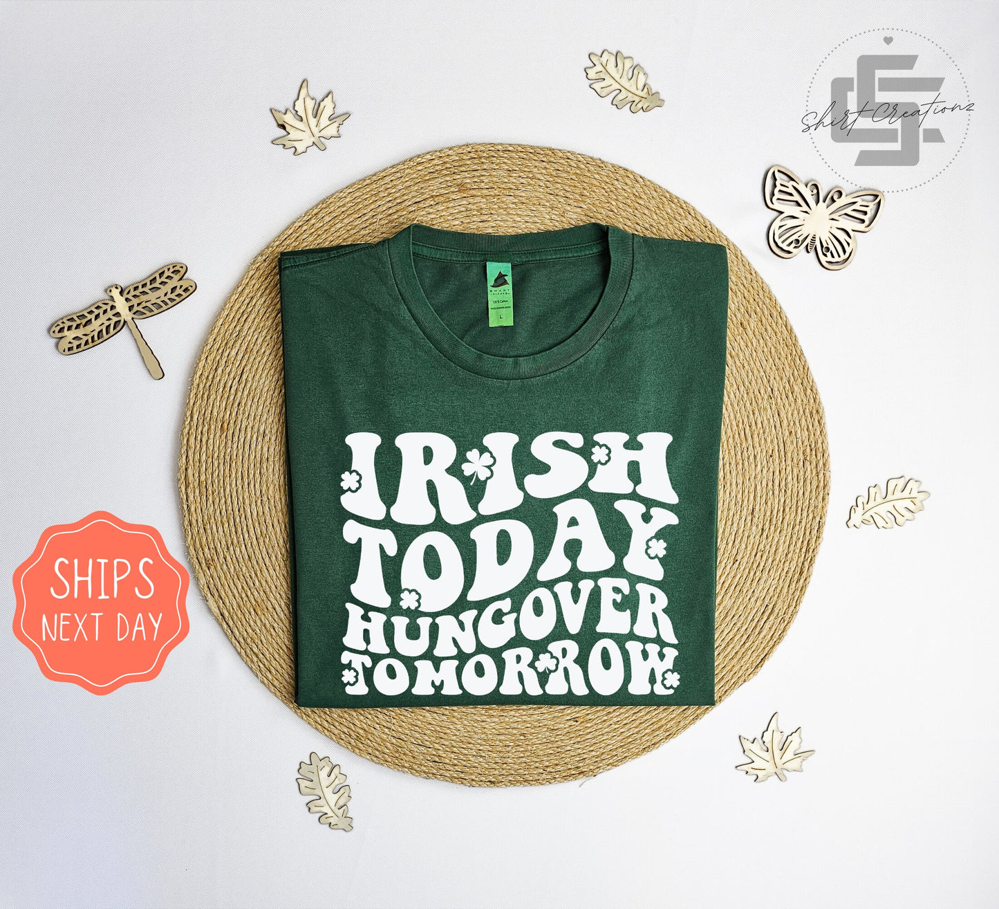 Irish today hungover tomorrow Vintage T-Shirt, St. Patrick's day tee shirt, Funny St. Patricks T-shirt, Vintage tee shirt.