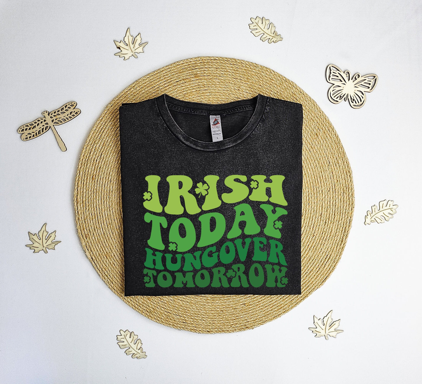 Irish today hungover tomorrow Vintage T-Shirt, St. Patrick's day tee shirt, Funny St. Patricks T-shirt, Vintage tee shirt.