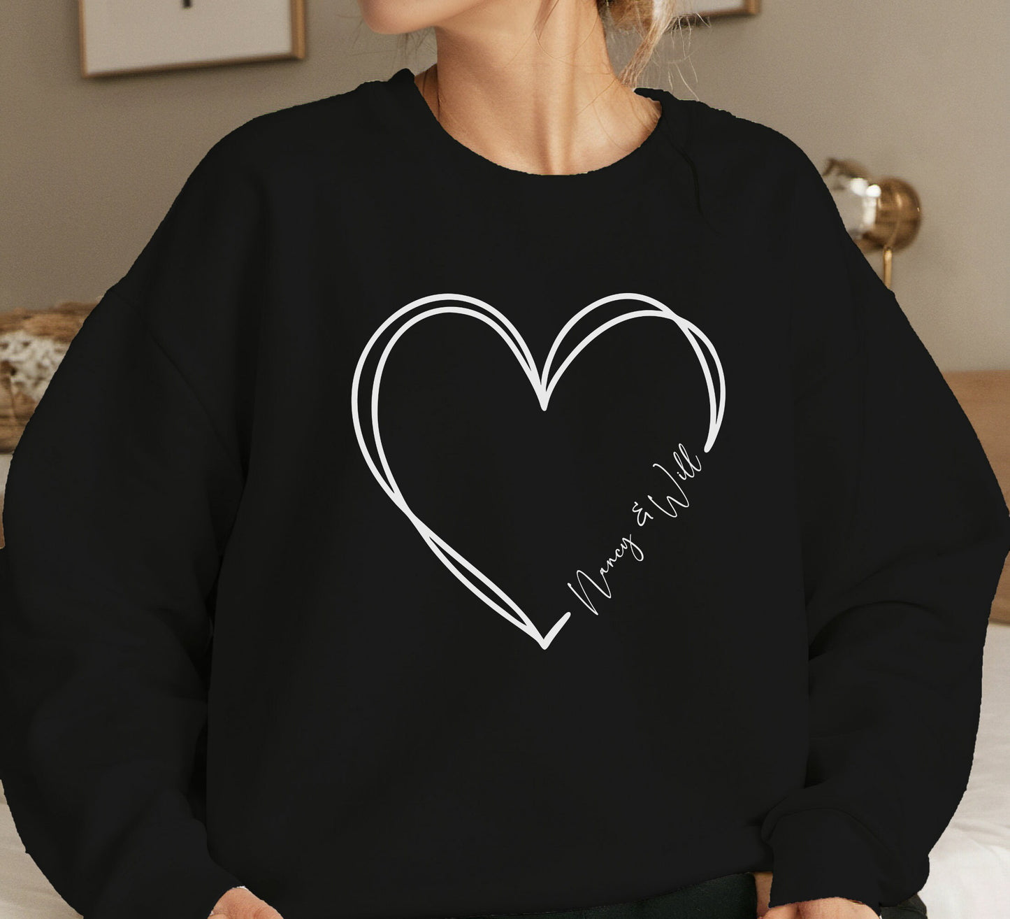 Personalized Valentine sweatshirt, Valentines day sweater, hearts crewneck sweatshirt, valentines gift sweater.