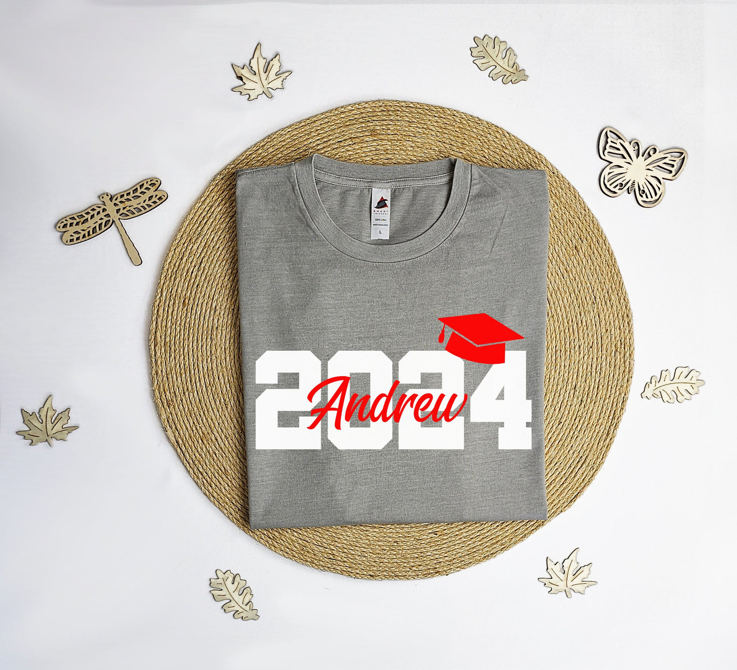 Personalized Graduation Vintage T-Shirt, Class of 2024 tee shirt, Custom name graduation shirt, Graduation gift T-shirt, Vintage tee shirt.