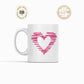 Scribble Pink Heart Mug, Valentine day mug Gift, coffee Mug self love, galentine day gift.