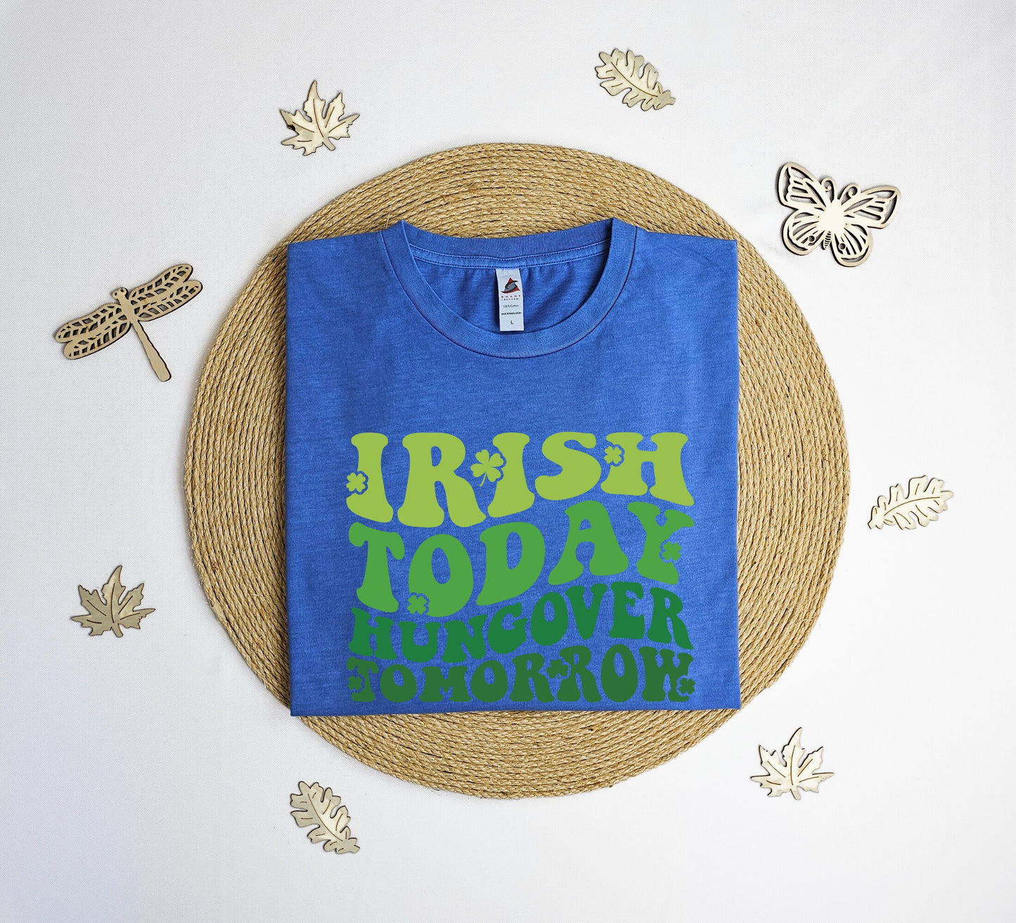 Irish today hungover tomorrow Vintage T-Shirt, St. Patrick's day tee shirt, Funny St. Patricks T-shirt, Vintage tee shirt.