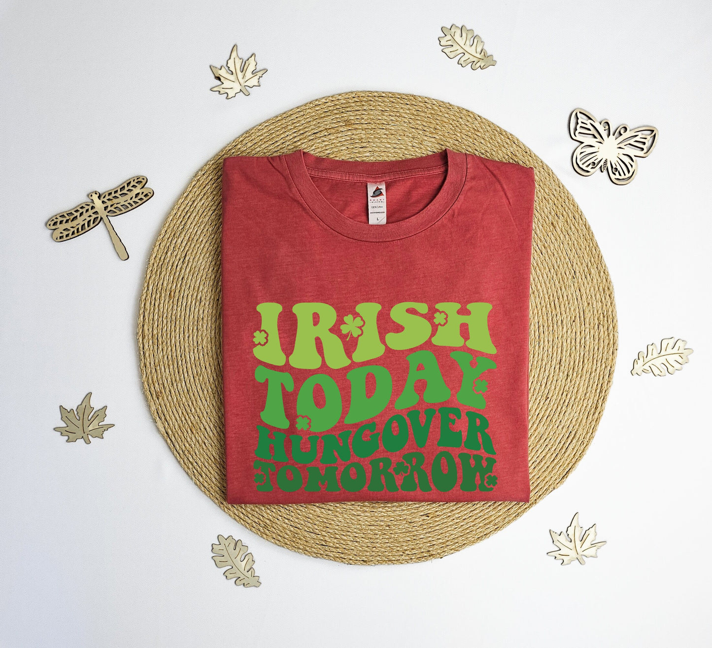 Irish today hungover tomorrow Vintage T-Shirt, St. Patrick's day tee shirt, Funny St. Patricks T-shirt, Vintage tee shirt.