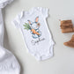 Personalized bunny baby Onesie® Custom name toddler tee, baby name newborn bodysuit. newborn baby gift.