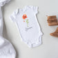 Birth month flower baby Onesie® Personalized birth flower baby Onesie®, cute flower with baby name bodysuit. newborn baby gift.