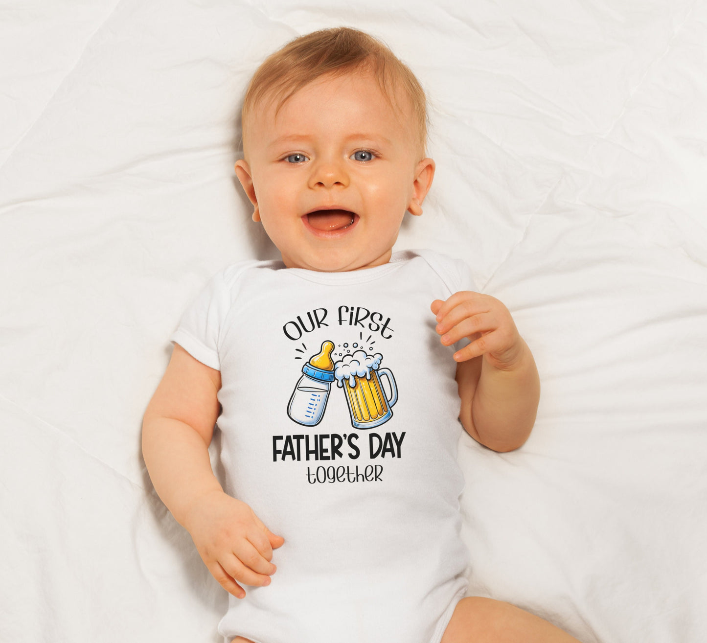 Our first Father's day baby Onesie® Father's day baby Onesie®, First father's day newborn baby gift.