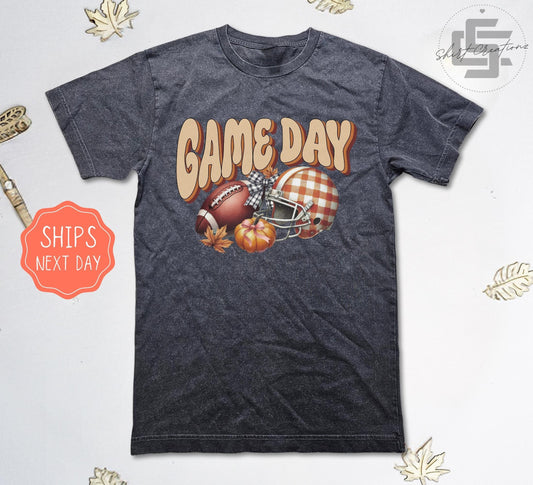 Game day fall T-Shirt, Touchdown season tee shirt, Football season 2024 shirt, Vintage wash shirt.