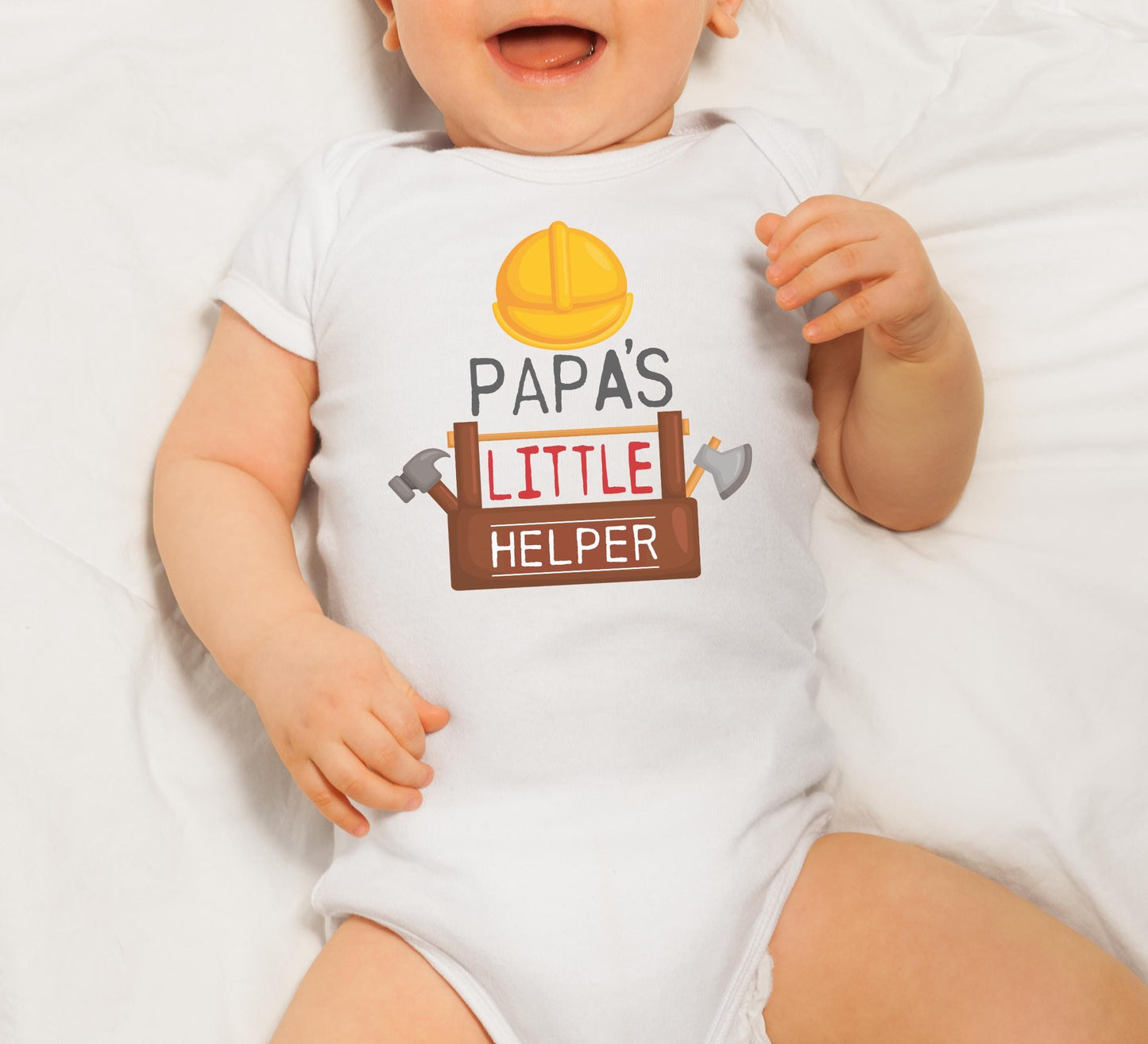 Papa's little helper Onesie®, Daddy's helper cute baby Onesie®, cute onesie gift, Newborn baby body suit.