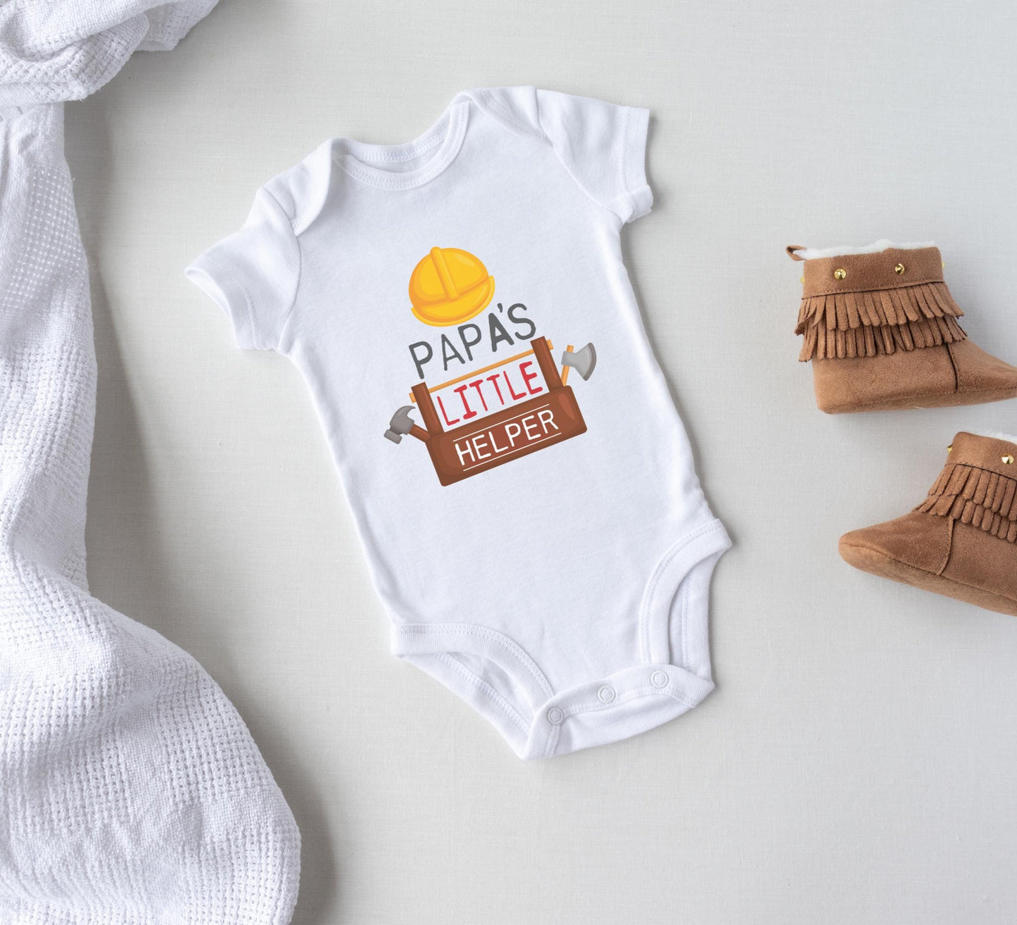 Papa's little helper Onesie®, Daddy's helper cute baby Onesie®, cute onesie gift, Newborn baby body suit.