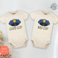 Twin baby Onesies®, Good and Bad cop twins , Twin police toddler tee. sibling funny outfit.