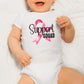 Support squad Baby Onesie® Breast cancer awareness Onesie®, October we wear pink newborn body suit. Breast cancer support squad toddler tee.