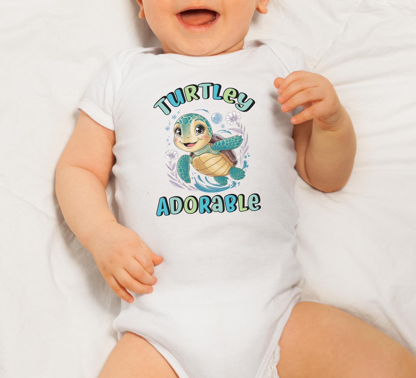 Sea turtle Baby Onesie® beach baby Onesie®, Little surfer newborn body suit. baby turtle newborn baby gift.