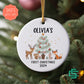 Christmas ornament for newborn baby Personalized my first Christmas baby forest animal ornament baby name 2024