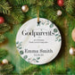 Godparents Christmas ornament, godmother ornament, godfather announcement Christmas 2024 ceramic ornament. Baby gift to godparent's.