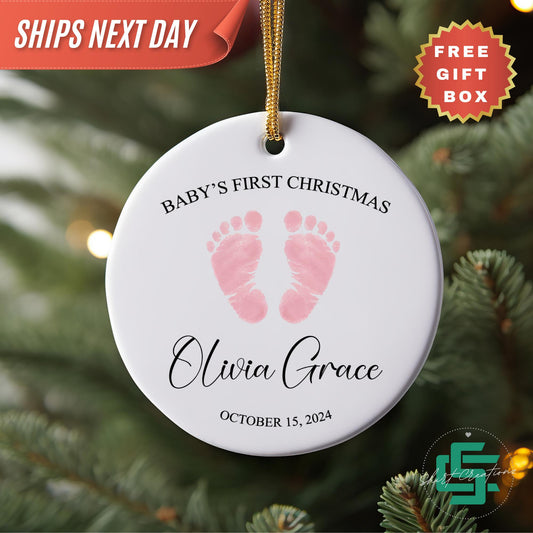 Christmas ornament for Newborn, Baby's first Christmas ornament, Gift for baby's first Christmas.