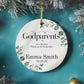 Godparents Christmas ornament, godmother ornament, godfather announcement Christmas 2024 ceramic ornament. Baby gift to godparent's.