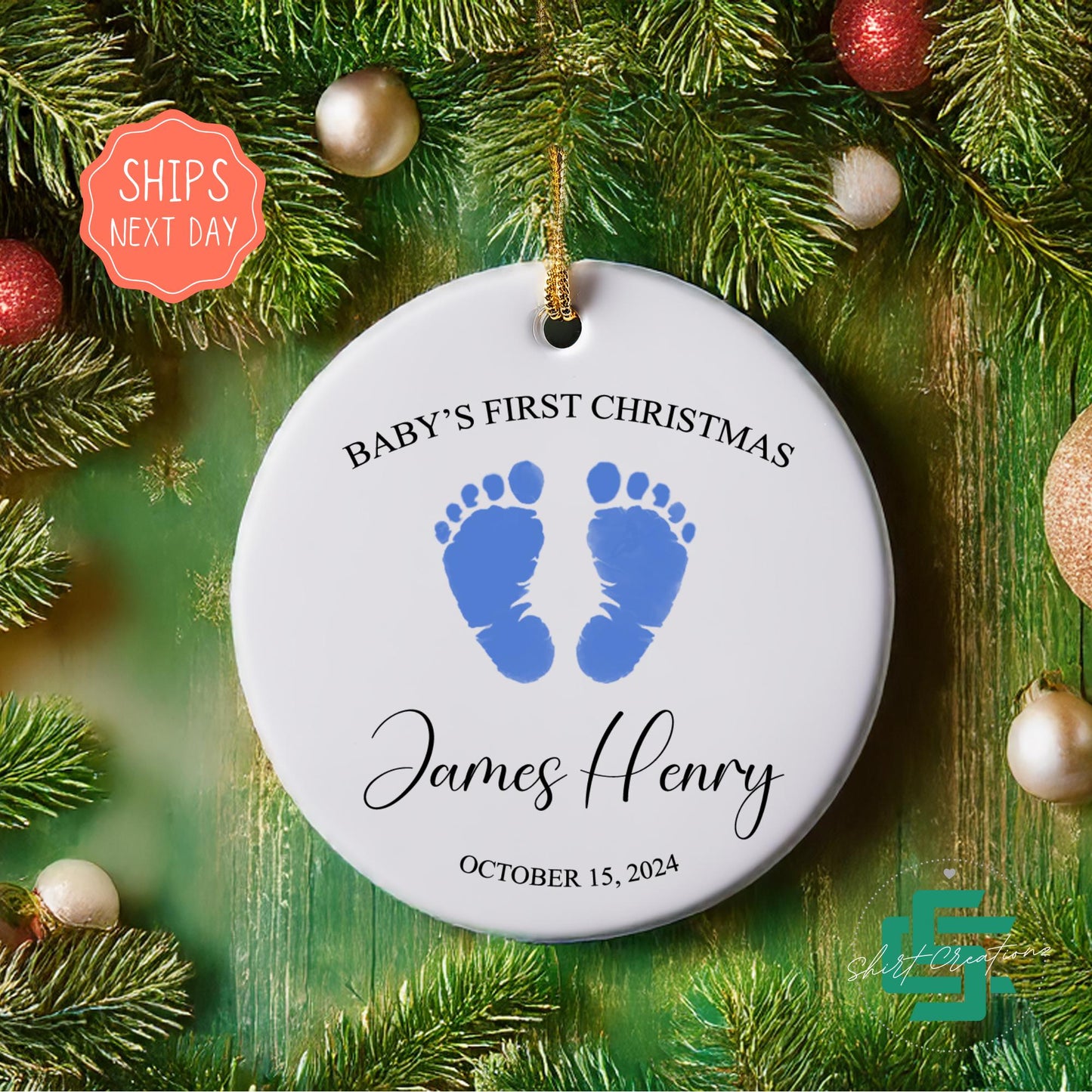 Christmas ornament for Newborn, Baby's first Christmas ornament, Gift for baby's first Christmas.