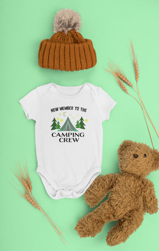 New Member To The Camping Crew Baby Onesie®, Newest to camping Onesie®, Camper Family, Camper baby bodysuit.