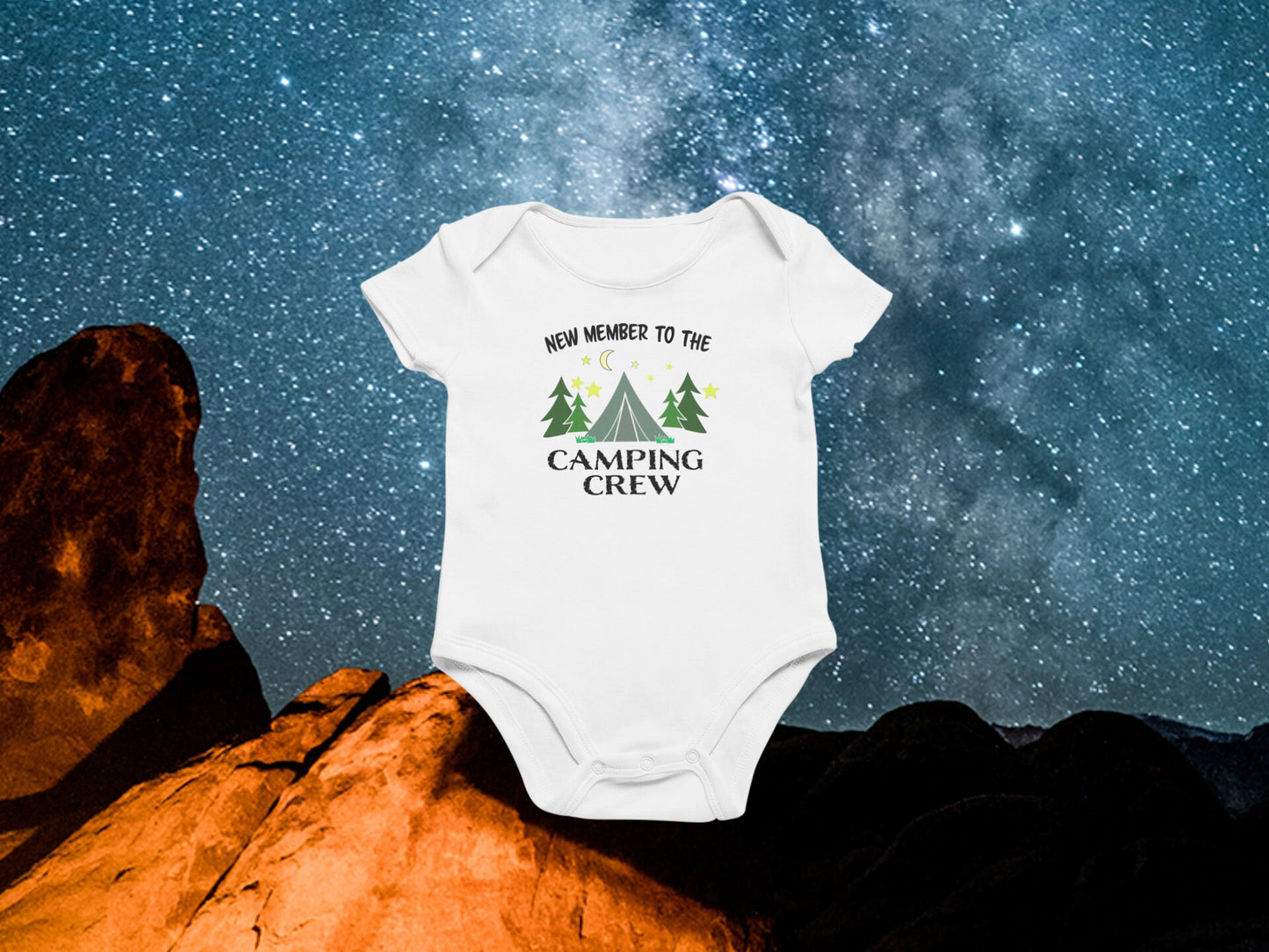 New Member To The Camping Crew Baby Onesie®, Newest to camping Onesie®, Camper Family, Camper baby bodysuit.