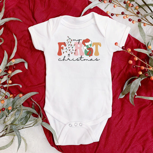 My first Christmas Onesie® Christmas baby Onesie®, Christmas tree body suit. newborn baby gift.