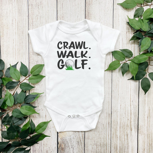 Crawl walk golf Onesie® golfing baby Onesie®, golf baby body suit. newborn baby gift,