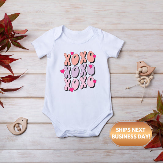 XOXO Onesie® - Vday baby Onesie®, Cute Valentine's day Onesie®, baby's first Valentine body suit