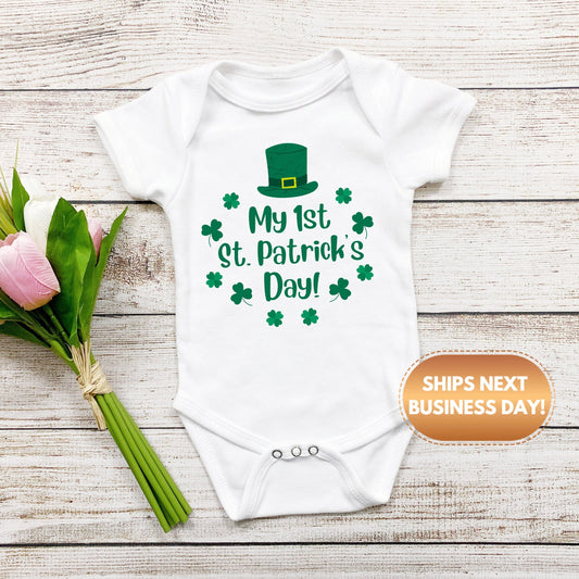 My first St. Patrick's day Baby Onesie®, St. Patrick's baby Onesie®, Lucky baby body suit. cute baby gift.