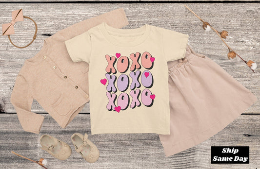 XOXO Natural Toddler T-Shirt, funny kids shirt, toddler gift shirt.